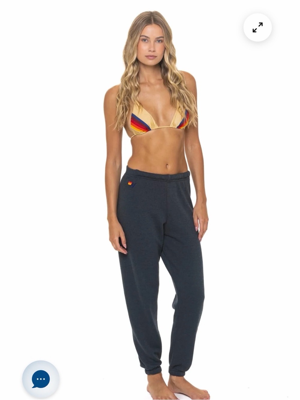 Aviator Nation Navy Joggers with Rainbow Patch